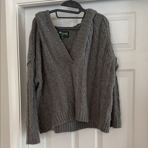 American Eagle Outfitters Charcoal V-Neck Sweater